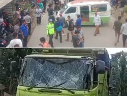 Usai Tabrak Anak Perempuan, Truck Pengangkut Tanah Urugan Jadi Sasaran Amukan Massa Di Salembaran