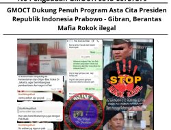 GMOCT Dukung Penuh Program Asta Cita Presiden Republik Indonesia Prabowo – Gibran, Berantas Mafia Rokok ilegal,