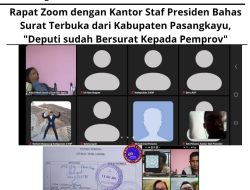 Rapat Zoom dengan Kantor Staf Presiden Bahas Surat Terbuka dari Kabupaten Pasangkayu, “Deputi sudah Bersurat Kepada Pemprov”