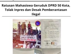 Ratusan Mahasiswa Geruduk DPRD 50 Kota, Tolak Inpres dan Desak Pemberantasan Ilegal
