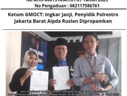Ketum GMOCT: Ingkar Janji, Penyidik Polrestro Jakarta Barat Aipda Ruslan Dipropamkan