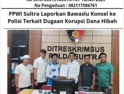 PPWI Sultra Laporkan Bawaslu Konsel ke Polisi Terkait Dugaan Korupsi Dana Hibah