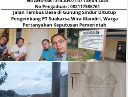 Jalan Tembus Desa di Gunung Sindur Ditutup Pengembang PT Suakarsa Wira Mandiri, Warga Pertanyakan Keputusan Pemerintah
