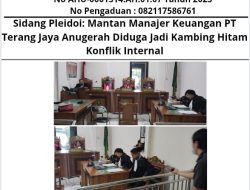 Sidang Pleidoi: Mantan Manajer Keuangan PT Terang Jaya Anugerah Diduga Jadi Kambing Hitam Konflik Internal