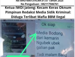 Ketua IWOI Jateng: Kecam Keras Oknum Pimpinan Redaksi Media Sidik Kriminal: Diduga Terlibat Mafia BBM Ilegal