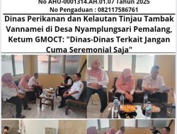 Dinas Perikanan dan Kelautan Tinjau Tambak Vannamei di Desa Nyamplungsari Pemalang, Ketum GMOCT: “Dinas-Dinas Terkait Jangan Cuma Seremonial Saja”