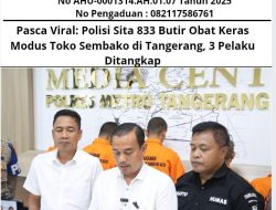 Pasca Viral: Polisi Sita 833 Butir Obat Keras Modus Toko Sembako di Tangerang, 3 Pelaku Ditangkap