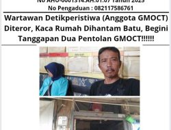 Wartawan Detikperistiwa Diteror, Kaca Rumah Dihantam Batu, Begini Tanggapan Dua Pentolan GMOCT!!!!!!