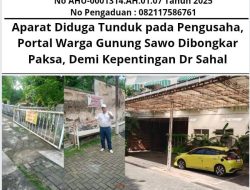 Aparat Diduga Tunduk pada Pengusaha, Portal Warga Gunung Sawo Dibongkar Paksa, Demi Kepentingan Dr. Sahal