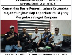Camat dan Kasie Pemerintahan Kecamatan Gajahmungkur Siap Laporkan Polisi Yang Mengaku Sebagai Kasiepem
