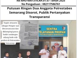Putusan Ringan Dua Anggota Polrestabes Semarang Disorot, Publik Pertanyakan Transparansi
