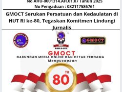 GMOCT Serukan Persatuan dan Kedaulatan di HUT RI ke-80, Tegaskan Komitmen Lindungi Jurnalis