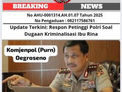 Update Terkini: Respon Petinggi Polri Soal Dugaan Kriminalisasi Ibu Rina