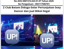 Z Club Batam Diduga Gelar Pertunjukan Sexy Dancer dan Jual Mikol Ilegal