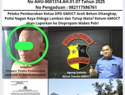 Pelaku Pembacokan Ketua DPD GMOCT Aceh Belum Ditangkap, Polisi Nagan Raya Diduga Lamban dan Tutup Mata? Ketum GMOCT akan Laporkan ke Divpropam Mabes Polri