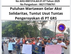 Puluhan Wartawan Gelar Aksi Solidaritas, Tuntut Usut Tuntas Pengeroyokan di PT GRS