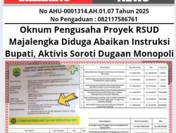 Oknum Pengusaha Proyek RSUD Majalengka Diduga Abaikan Instruksi Bupati, Aktivis Soroti Dugaan Monopoli