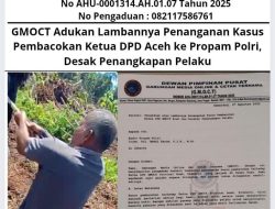 GMOCT Adukan Lambannya Penanganan Kasus Pembacokan Ketua DPD Aceh ke Propam Polri, Desak Penangkapan Pelaku