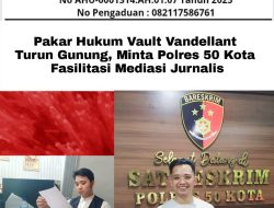 Pakar Hukum Vault Vandellant Turun Gunung, Minta Polres 50 Kota Fasilitasi Mediasi Jurnalis