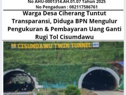 Warga Desa Ciherang Tuntut Transparansi, Diduga BPN Mengulur Pengukuran & Pembayaran Uang Ganti Rugi Tol Cisumdawu