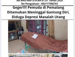Geger!!!! Pemuda di Pemalang Ditemukan Meninggal Gantung Diri, Diduga Depresi Masalah Utang