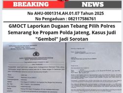 GMOCT Laporkan Dugaan Tebang Pilih Polres Semarang ke Propam Polda Jateng, Kasus Judi “Gembol” Jadi Sorotan