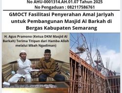 GMOCT Fasilitasi Penyerahan Amal Jariyah untuk Pembangunan Masjid Al Barkah di Bergas Kabupaten Semarang