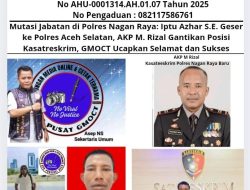 Mutasi Jabatan di Polres Nagan Raya: Iptu Azhar S.E. Geser ke Polres Aceh Selatan, AKP M. Rizal Gantikan Posisi Kasatreskrim, GMOCT Ucapkan Selamat dan Sukses