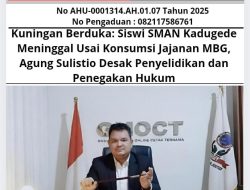 Kuningan Berduka: Siswi SMAN Kadugede Meninggal Usai Konsumsi Jajanan MBG, Agung Sulistio Desak Penyelidikan dan Penegakan Hukum