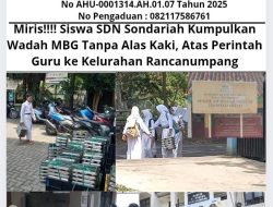 Miris!!!! Siswa SDN Sondariah Kumpulkan Wadah MBG Tanpa Alas Kaki, Atas Perintah Guru ke Kelurahan Rancanumpang