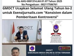 GMOCT Ucapkan Selamat Ulang Tahun ke-2 untuk Esensijurnalis.com “Konsisten dalam Pemberitaan Kontroversi”