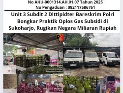 Unit 3 Subdit 2 Dittipidter Bareskrim Polri Bongkar Praktik Oplos Gas Subsidi di Sukoharjo, Rugikan Negara Miliaran Rupiah