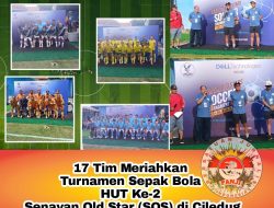 17 Tim Meriahkan Turnamen Sepak Bola HUT Ke-2 Senayan Old Star (SOS) di Ciledug