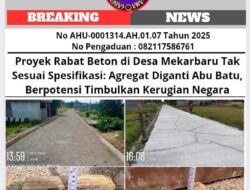 Proyek Rabat Beton di Desa Mekarbaru Tak Sesuai Spesifikasi: Agregat Diganti Abu Batu, Berpotensi Timbulkan Kerugian Negara