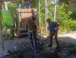 Bekerja Gotong Royong, Satgas TMMD Ke-127 Nagan Raya Bangun Bak Penampungan Air Bersih Sebagai Prioritas