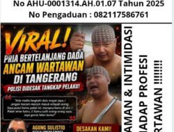 Viral Ancaman terhadap Wartawan di Tangerang, Agung Sulistio: Negara Tidak Boleh Kalah oleh Intimidasi dan Premanisme