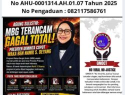 AGUNG SULISTIO: MBG Terancam Gagal Total, Presiden Diminta Copot Waka BGN Nanik S. Deyang