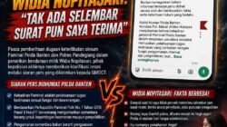 Polda Banten Tegaskan Tindakan Paminal Sesuai Aturan, Widia Nopitasari: Tak Ada Selembar Surat Pun Diterima