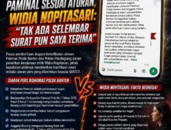 Polda Banten Tegaskan Tindakan Paminal Sesuai Aturan, Widia Nopitasari: Tak Ada Selembar Surat Pun Diterima