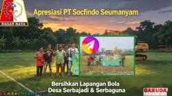 Pj. Kepala Desa dan Kepala Desa Apresiasi PT Socfindo Seumanyam Atas Dukungan Bersihkan Lapangan Bola